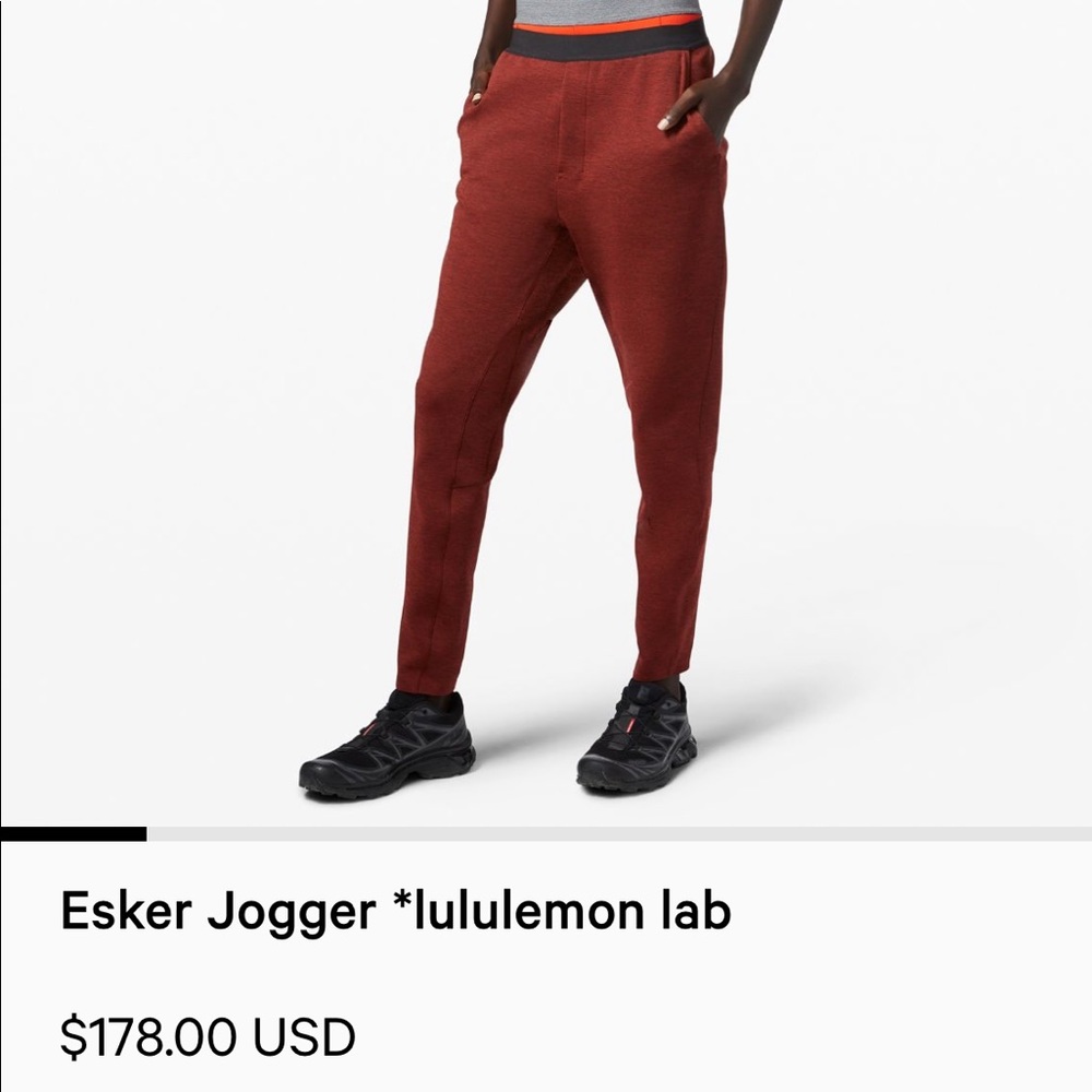 Lululemon Lab Esker Jogger NWT color Red/Orange